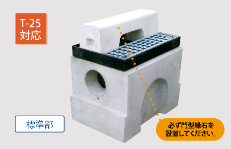 ライン導水ブロックV型 桝(標準部)　T-25対応